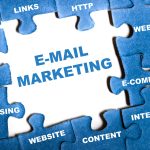 E-mail marketing blue puzzle pieces